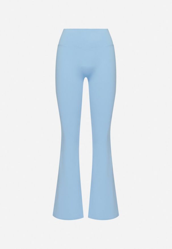 Born2be - Niebieskie Legginsy Typu Dzwony z Wysokim Stanem Orralise. Okazja: na co dzień. Stan: podwyższony. Kolor: niebieski. Styl: casual