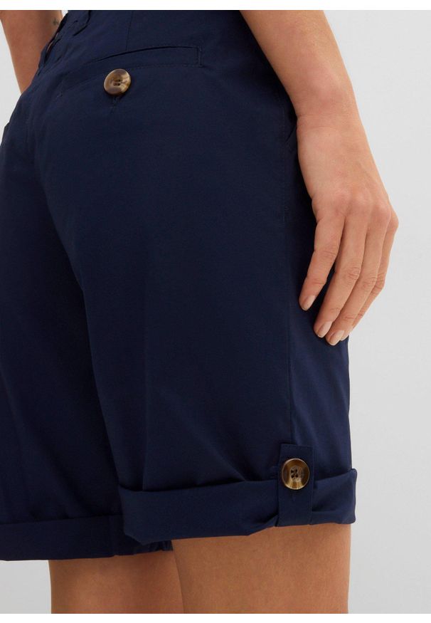 bonprix - Bermudy ze stretchem. Kolor: niebieski