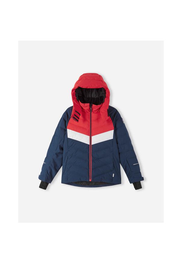 Kurtka z kapturem dla dziewczynki Reima Luppo. Typ kołnierza: kaptur. Kolor: niebieski. Materiał: puch. Sezon: zima. Sport: narciarstwo