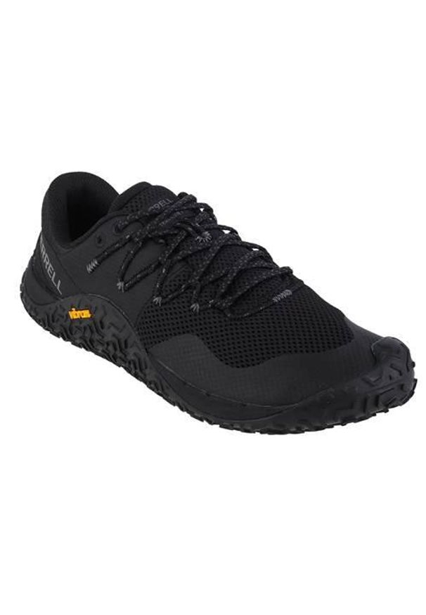 Buty trekkingowe męskie Merrell Trail Glove 7. Zapięcie: sznurówki. Kolor: czarny. Materiał: guma, skóra, tkanina, materiał, syntetyk. Szerokość cholewki: normalna