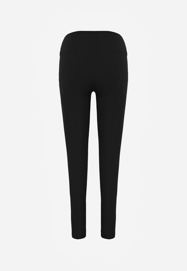 Renee - Czarne Legginsy Basic z Modelującą Wstawką w Pasie Liacan. Okazja: na co dzień. Kolor: czarny. Długość: krótkie. Styl: casual