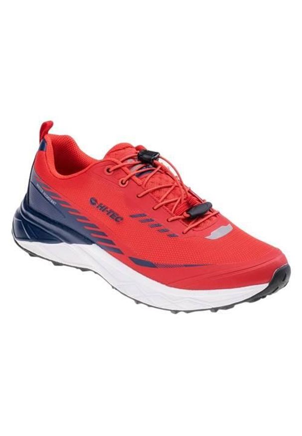 Hi-tec - Buty trekkingowe męskie Hi-Tec Mostar. Kolor: czerwony. Materiał: tkanina, guma. Szerokość cholewki: normalna. Sport: turystyka piesza