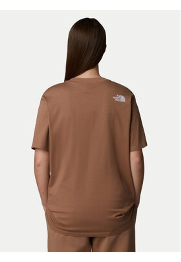 The North Face T-Shirt Simple Dome NF0A87NQ Brązowy Oversize. Kolor: brązowy. Materiał: bawełna