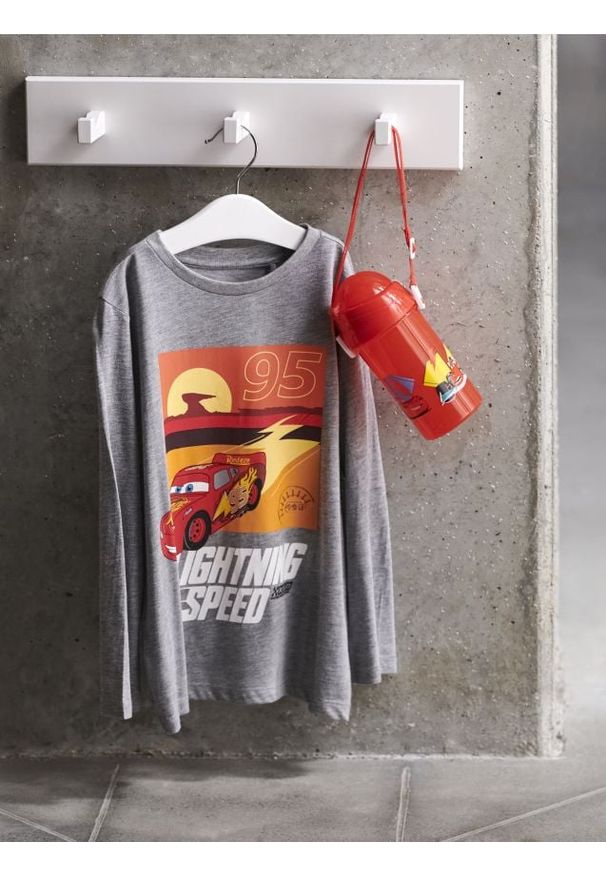 Sinsay - Koszulka Auta - szary. Kolor: szary. Materiał: bawełna. Wzór: nadruk