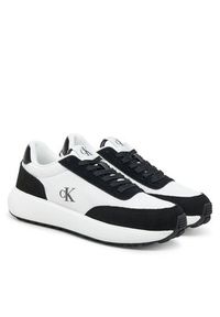 Calvin Klein Jeans Sneakersy Athleisure Runner Laceup Mix Wn YW0YW01774 Biały. Kolor: biały. Materiał: zamsz, skóra