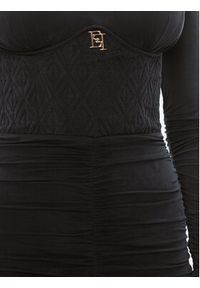 Elisabetta Franchi Sukienka koktajlowa AB-414-36E2-V650 Czarny Slim Fit. Kolor: czarny. Styl: wizytowy
