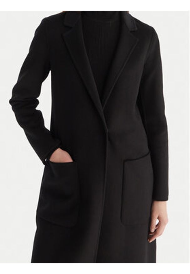 ViCOLO Płaszcz wełniany TF0002 Czarny Regular Fit. Kolor: czarny. Materiał: syntetyk