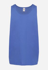 Born2be - Niebieska Bawełniana Koszulka Typu Tank Top Zianessa. Kolor: niebieski. Materiał: bawełna. Wzór: aplikacja