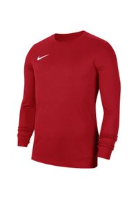 Nike - Męska Koszulka Z Długim Rękawem Park VII Jersey DriFIT. Kolor: czerwony. Materiał: jersey. Długość rękawa: długi rękaw. Długość: długie