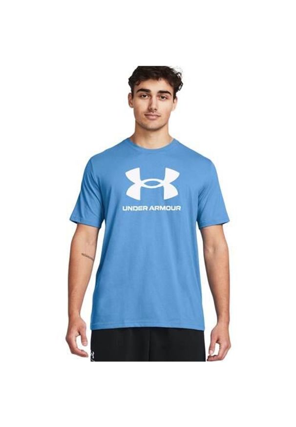 Koszulka sportowa męska Under Armour K15742. Kolor: niebieski. Materiał: bawełna, poliester. Długość rękawa: krótki rękaw. Długość: krótkie