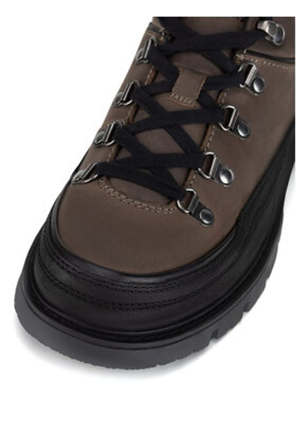 Badura Półbuty DAVID-01 MI08 Szary. Kolor: szary. Materiał: nubuk, skóra