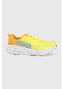 HOKA - Hoka buty RINCON 3 1119395 kolor żółty 1119395-BOFT. Nosek buta: okrągły. Zapięcie: sznurówki. Kolor: żółty. Wzór: geometria. Sport: bieganie