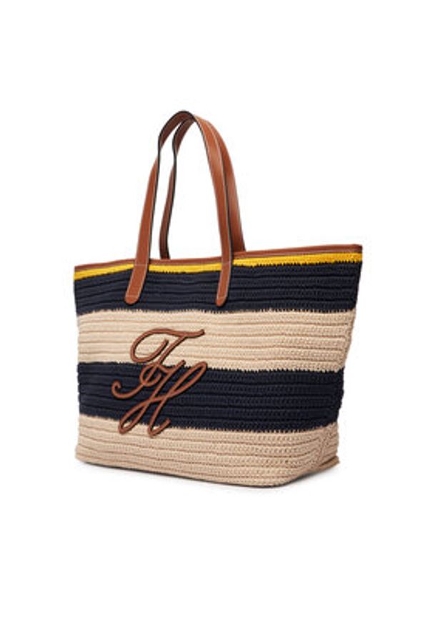 TOMMY HILFIGER - Tommy Hilfiger Torebka Th Nautical Tote Crochet Str AW0AW18816 Kolorowy. Wzór: kolorowy