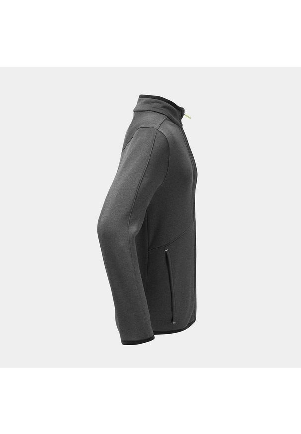 WEDZE - Bluza narciarska dla dzieci Wedze 500 zip. Kolor: szary, żółty, wielokolorowy. Materiał: materiał, elastan, poliester. Sezon: zima. Sport: narciarstwo