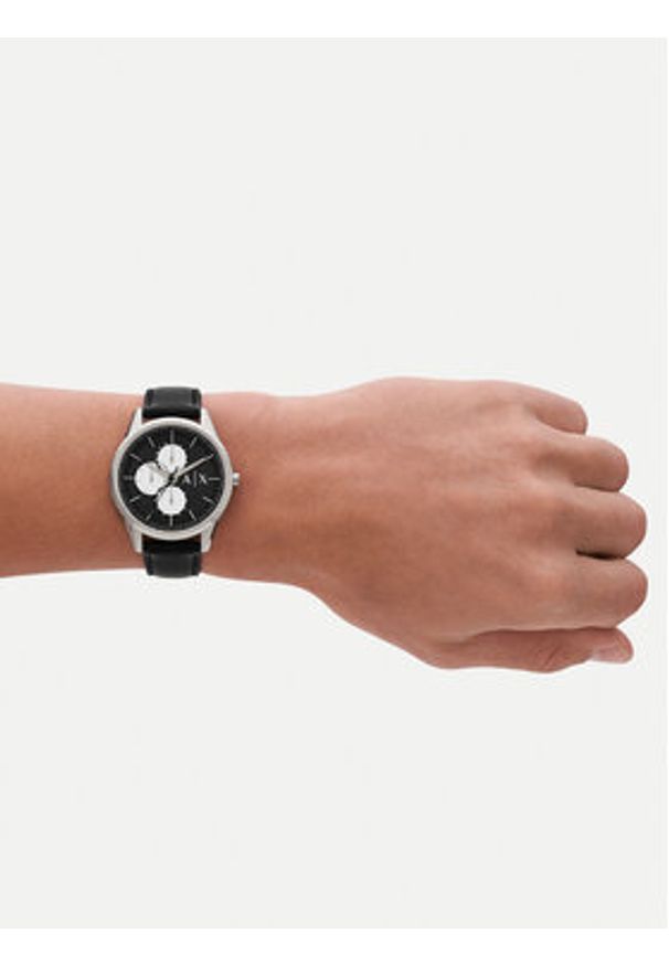 Armani Exchange Zegarek Dante AX1872 Czarny. Kolor: czarny. Materiał: skóra