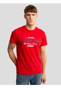 Big-Star - Koszulka męska bawełniana z nadrukiem czerwona Messeret 603. Okazja: na co dzień. Kolor: czerwony. Materiał: bawełna. Wzór: nadruk. Styl: casual, klasyczny #1