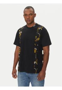 Versace Jeans Couture T-Shirt 78GAH615 Czarny Regular Fit. Kolor: czarny. Materiał: bawełna