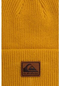 Quiksilver czapka kolor żółty z grubej dzianiny. Kolor: żółty. Materiał: dzianina #3