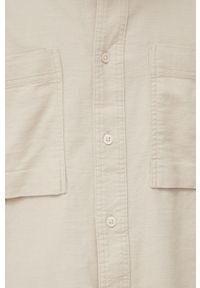 Only & Sons koszula męska kolor beżowy relaxed z kołnierzykiem klasycznym. Typ kołnierza: kołnierzyk klasyczny. Kolor: beżowy. Materiał: tkanina, bawełna, materiał. Wzór: gładki. Styl: klasyczny #3