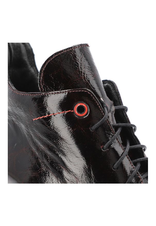 Bordowe Botki Armodo Lakierowane Obuwie Damskie. Okazja: na co dzień. Kolor: czerwony. Materiał: lakier. Obcas: na obcasie. Styl: casual, elegancki. Wysokość obcasa: średni