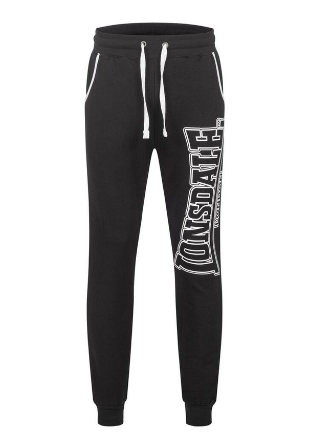 Spodnie do biegania Lonsdale Marldon. Okazja: na co dzień. Kolor: czarny. Materiał: dresówka. Styl: casual, sportowy