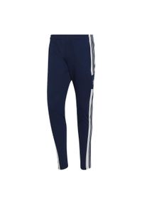 Adidas - Spodnie piłkarskie męskie adidas Squadra 21 Training Pant. Kolor: biały, niebieski, wielokolorowy. Materiał: dresówka. Sport: piłka nożna