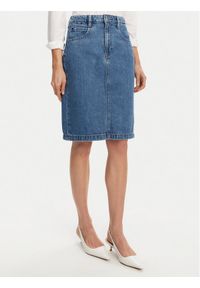BOSS Spódnica jeansowa Cobaltide 50538596 Niebieski Regular Fit. Kolor: niebieski. Materiał: bawełna