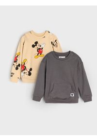 Sinsay - Bluzy 2 pack Mickey Mouse - beżowy. Kolor: beżowy. Wzór: motyw z bajki