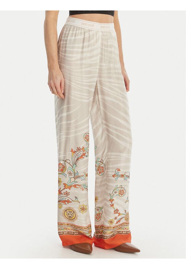 Just Cavalli Spodnie materiałowe 80PAA1P0 NS844 Szary Regular Fit. Kolor: szary. Materiał: wiskoza