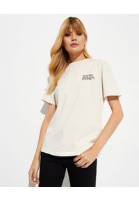 GOLDEN GOOSE - Bawełniany t-shirt z napisami. Kolor: biały. Materiał: bawełna. Wzór: napisy. Styl: klasyczny
