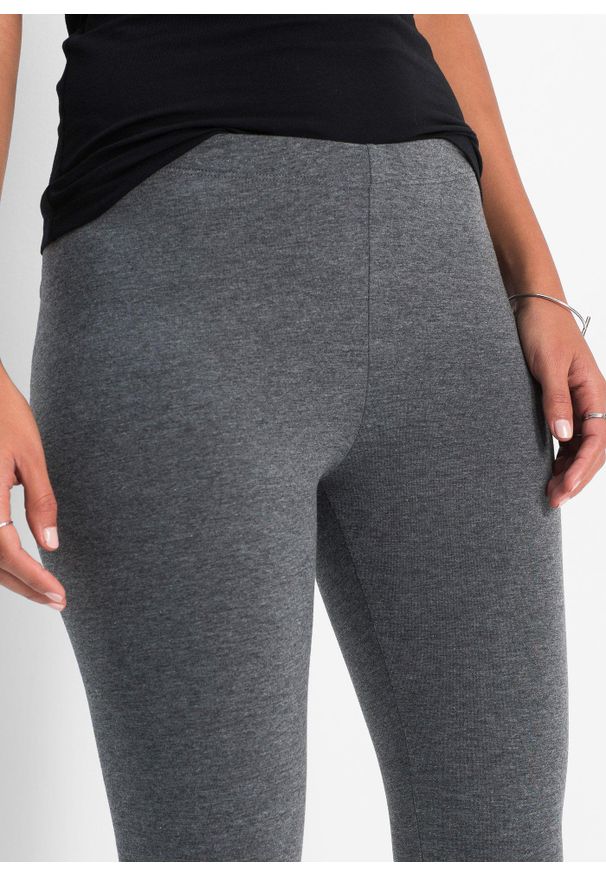 bonprix - Legginsy rybaczki (2 pary). Kolor: szary