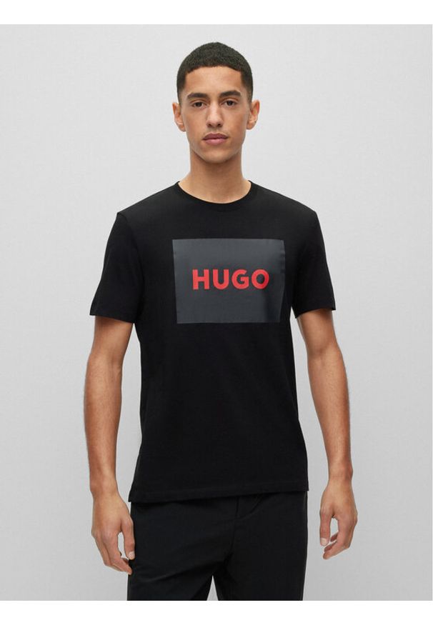 Hugo T-Shirt Dulive222 50467952 Czarny Regular Fit. Kolor: czarny. Materiał: bawełna