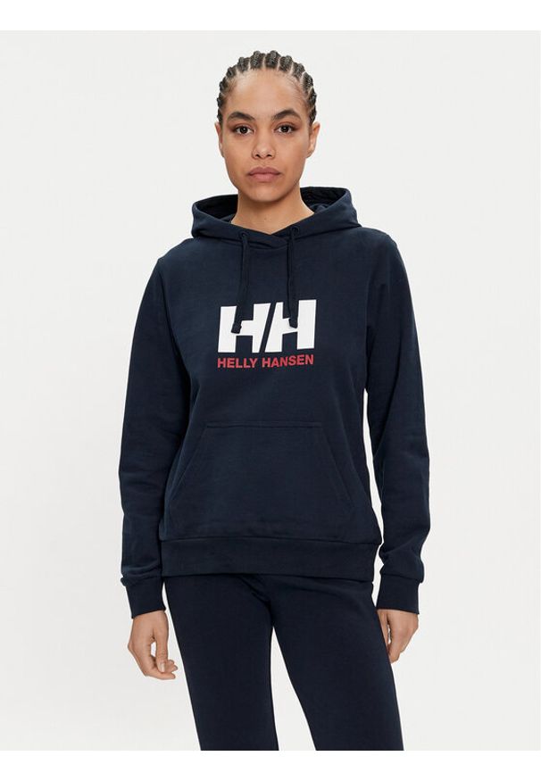 Helly Hansen Bluza Logo 2.0 34460 Granatowy Regular Fit. Kolor: niebieski. Materiał: bawełna