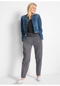 bonprix - Spodnie kreszowane alladynki. Kolor: czarny. Materiał: tkanina, bawełna #3