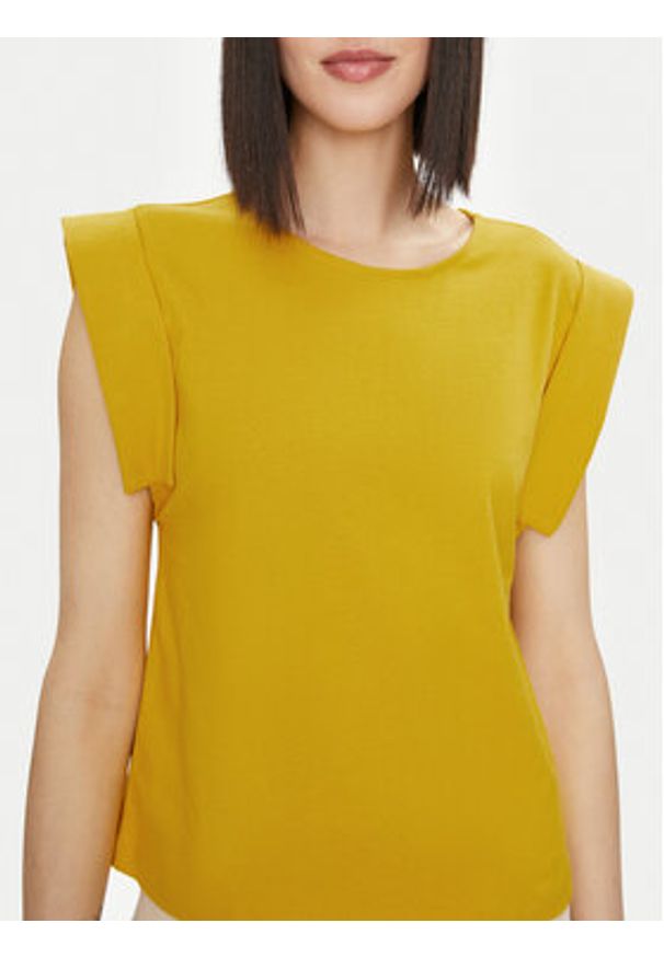 United Colors of Benetton - United Colors Of Benetton Bluzka 3BL0D1077 Żółty Regular Fit. Kolor: żółty. Materiał: bawełna
