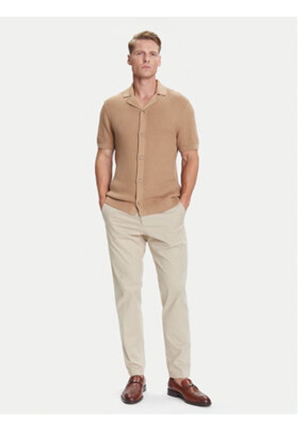 BOSS Kardigan C-Iconico 50543163 Beżowy Regular Fit. Kolor: beżowy. Materiał: bawełna
