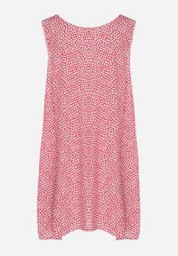 Born2be - Czerwona Bawełniana Rozkloszowana Sukienka Ozdobiona Kwiatami i Guzikami Lisavella. Okazja: na co dzień, na spacer. Kolor: czerwony. Materiał: bawełna. Wzór: aplikacja, kwiaty. Sezon: lato. Styl: klasyczny, casual, elegancki #3