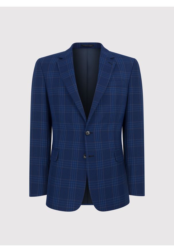 Pako Lorente - PAKO LORENTE – Granatowa marynarka casualowa w kratę. Okazja: na co dzień. Kolor: niebieski. Styl: casual