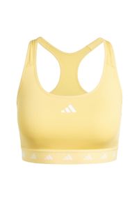 Adidas - Powerreact Training Medium-Support Techfit Bra. Kolor: żółty. Materiał: materiał. Technologia: Techfit (Adidas) #2