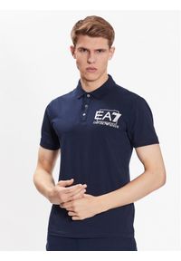 EA7 Emporio Armani Polo 3RPF16 PJ03Z 1554 Granatowy Regular Fit. Typ kołnierza: polo. Kolor: niebieski. Materiał: bawełna