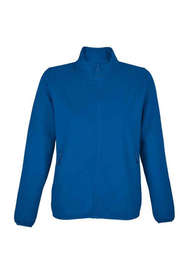 SOL'S - Damska Bluza Polarowa Factor Zapinana Na Zamek Błyskawiczny. Kolor: niebieski. Materiał: polar. Sezon: zima. Styl: sportowy