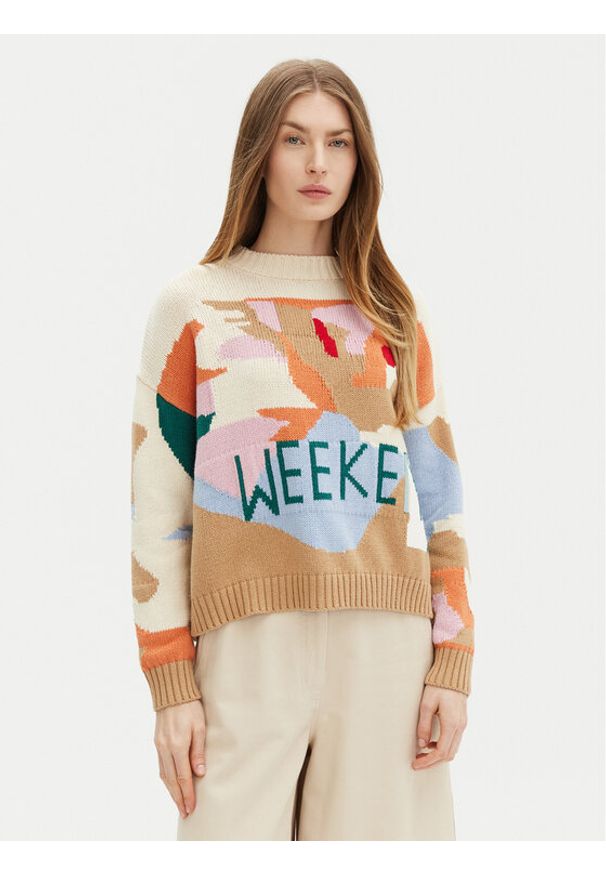 Weekend Max Mara Sweter 2515361181 Kolorowy Regular Fit. Materiał: syntetyk, bawełna. Wzór: kolorowy