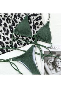 Intica - Bikini wiązane z kółeczkami plażowe regulowane Yablena. Kolor: zielony. Materiał: materiał