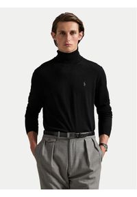 Polo Ralph Lauren Golf 710946145002 Czarny Regular Fit. Typ kołnierza: polo, golf. Kolor: czarny. Materiał: wełna