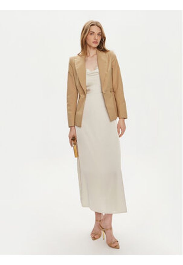 Marciano Guess Marynarka 4YGN04 7124A Beżowy Slim Fit. Kolor: beżowy. Materiał: bawełna