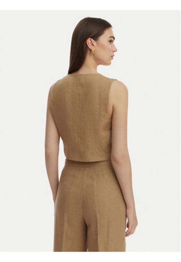 Marella Kamizelka garniturowa Veranda 2615151032 Beżowy Regular Fit. Kolor: beżowy. Materiał: len