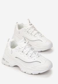 Renee - Białe Sneakersy Sznurowane na Grubej Podeszwie Brittney. Kolor: biały #4