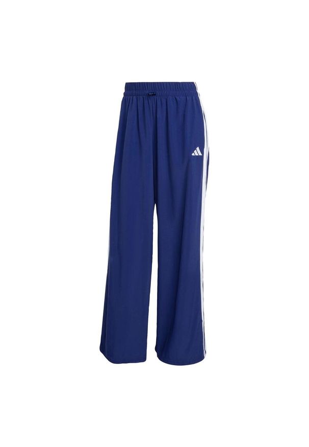 Adidas - Spodnie Essentials 3-Stripes Lifestyle Woven Parachute. Kolor: biały, wielokolorowy, niebieski. Materiał: materiał