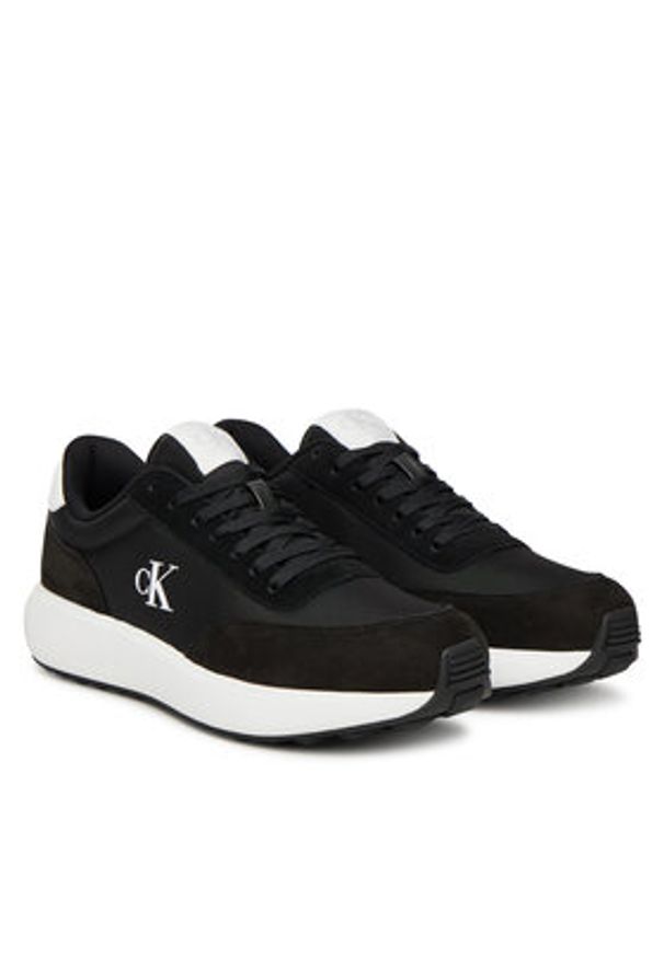 Calvin Klein Jeans Sneakersy Athleisure Runner Laceup Ny-Su YM0YM01370 Czarny. Kolor: czarny. Materiał: zamsz, skóra