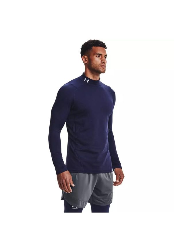 Koszulka męska Under Armour CG Armour Fitted Mock. Kolor: niebieski. Długość rękawa: długi rękaw. Sport: fitness